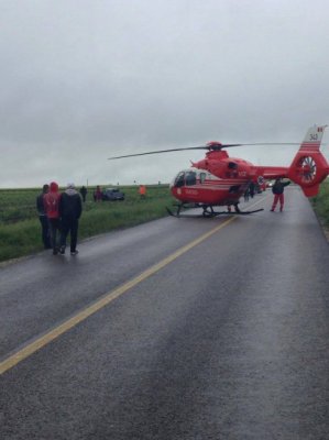 Elicopterul SMURD solicitat la Tariverde: o maşină s-a răsturnat